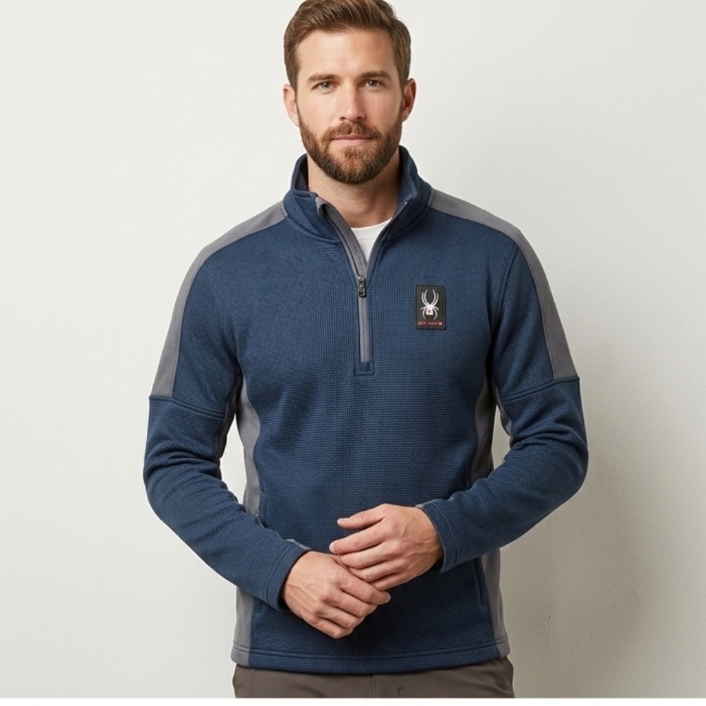 NWT Spyder Quarter Zip Fleece Lined Pullover
